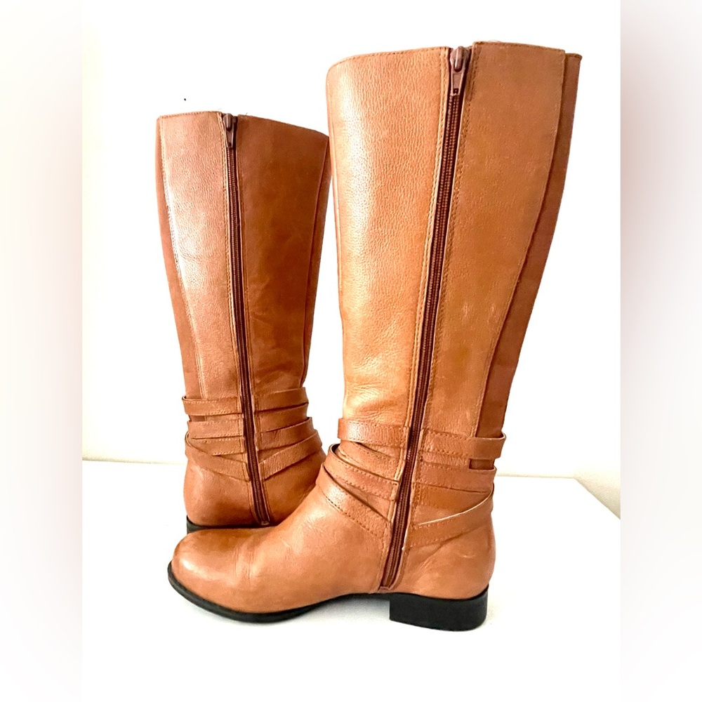 Naturalizer Tan Leather Knee-High Boots 7W - Picture 7 of 11
